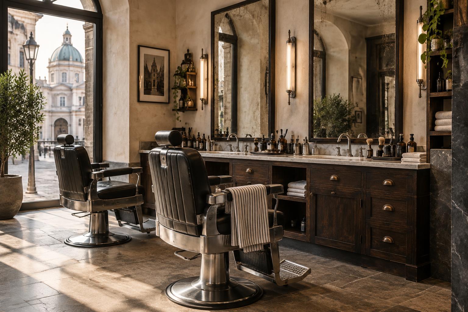 Interno dello studio Sam Barber a Brescia